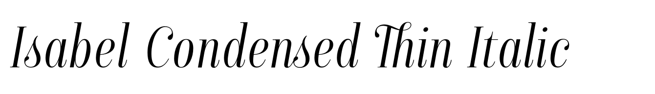 Isabel Condensed Thin Italic